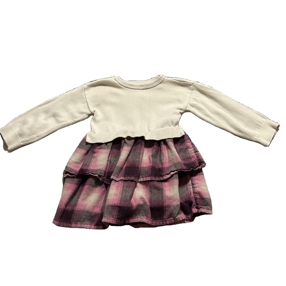 GAP Pink Plaid Sweater Dress Size 2T